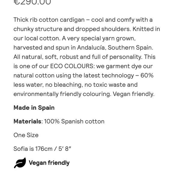 Babaa Cardigan No18 in Persephone, One Size, 100% Cotton - Picture 6 of 9